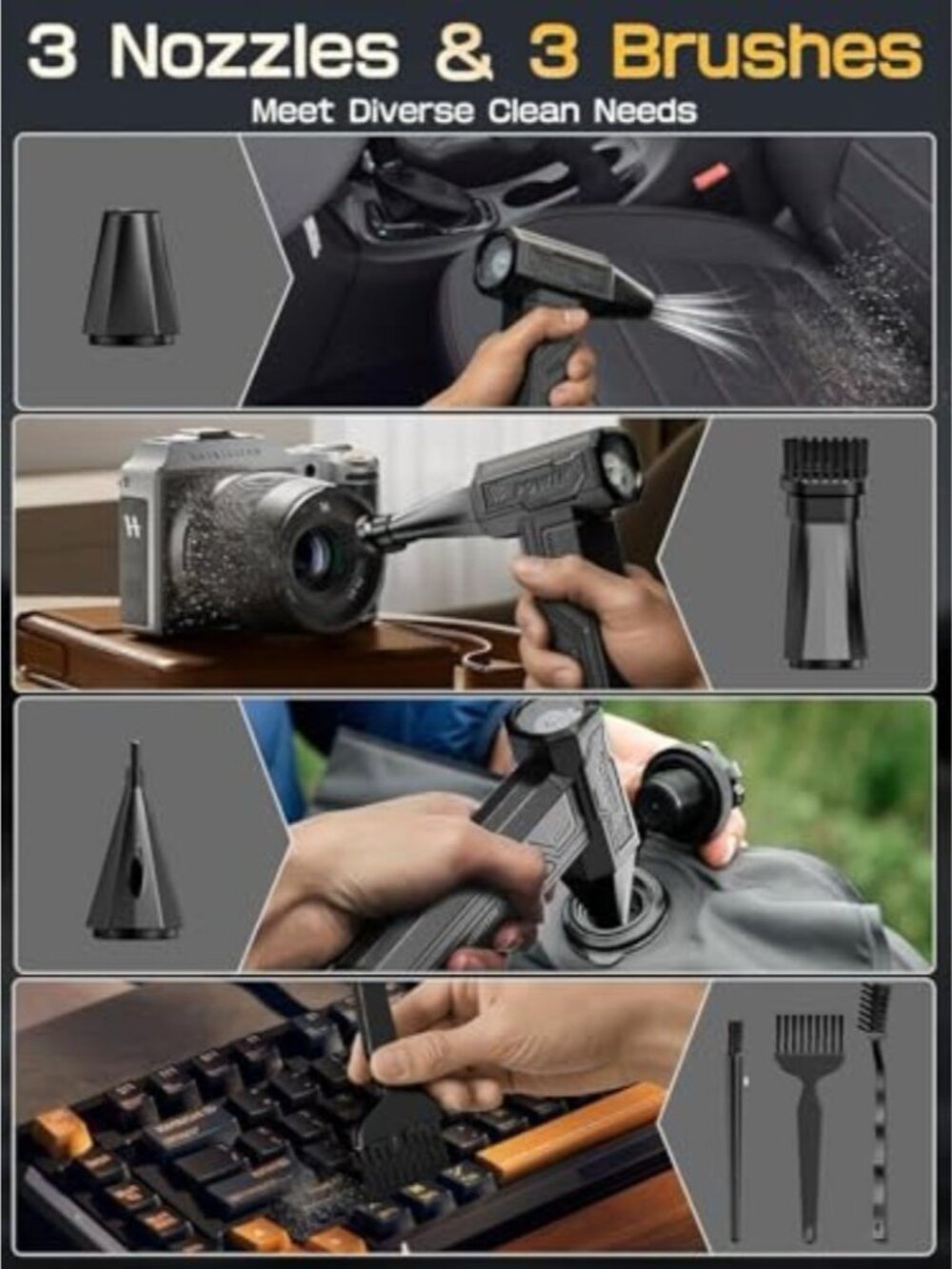 Super Wind Monster - 1 Min Fast Compressed Air Duster - 200000RPM Electric Air D - Picture 5 of 6